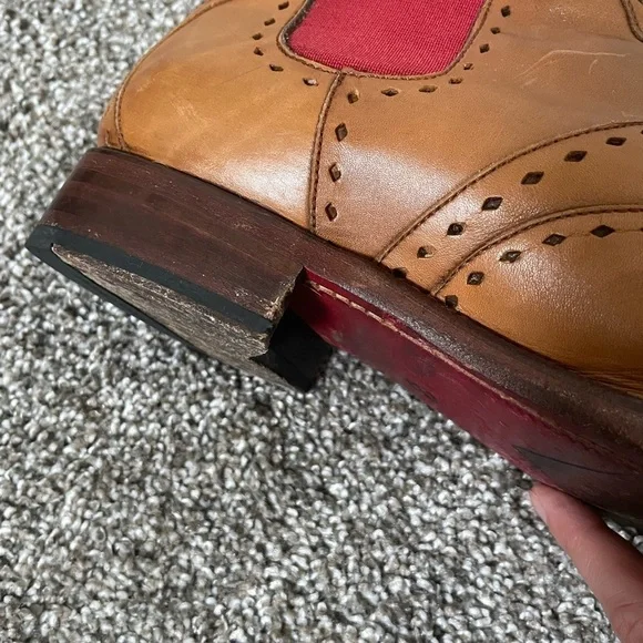 Jeffrey West Tan Chelsea Western Boots Size 9.5